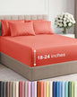 Extra Deep King Sheet Set - 6 Piece Breathable and Cooling Sheets - Hotel Luxury Bed Sheets Set - Easy & Secure Fit - Soft, Wrinkle Free and Comfy Sheets Set - Coral Sheet Set with Extra Deep Pockets