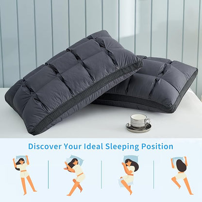 YOUR MOON Soft Pillow Standard for Sleeping, Super Soft Support Down Alternative Pillow, 100% Cotton Shell Luxury Comfy Fluffy Bed Pillows for Sleep(Gray)