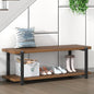 FOLUBAN Entryway Bench with Shoe Storage, Modern End of Bed Bench, Wood and Metal Entry Bench for Hallway Front Door Entrance, Industrial Indoor Bench for Bedroom Living Room, Rustic Walnut, 47 Inch