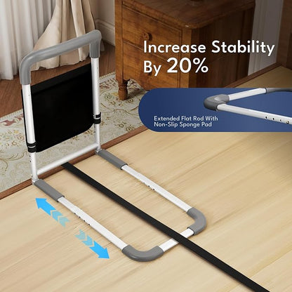 HOMEAL Bed Rails for Elderly Adults Safety, ASTM Approved Bedside Assist Rail for Seniors with Motion Sensor Light, Non-Slip Ergonomic Handle, 350 lb Tested, Fixing Strap Included (Grey)