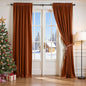 Lazzzy Velvet Blackout Curtains Thermal Insulated Room Window Drapes Super Soft Luxury Curtains for Living Room Bedroom Rod Pocket 2 Panels, Burnt Orange, 52" W x 120" L