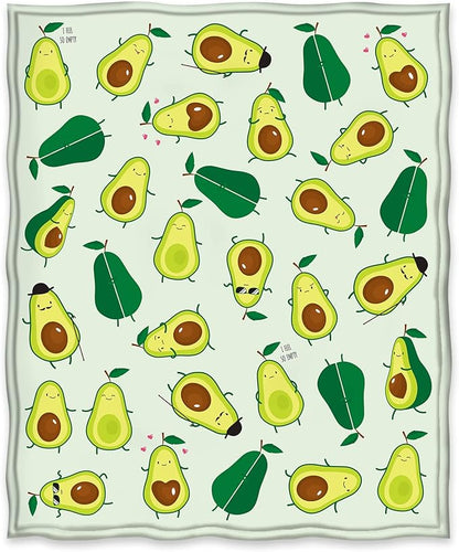 Jekeno Avocado Fruit Blanket Gifts for Mom Women Kids Girls Home Bedroom Living Room Mother's Day Decor Soft Cozy Lightweight Cute Throw Blankets 50"x60"