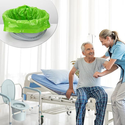 BOOWOO Bedside Commode Liners, 100 Leakproof Toilet Liners for Bedside Commode, Scented Adult Potty Chair Liners, Commode Liners for Commode Chair, Bedpan, Bucket Toilet (100 Bags Only)