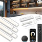 VST Smart Under Cabinet Lighting 6 Bars - UL Listed CRI 93+ Adjustable COB Strip Lights, Alexa & Google Home Compatible, App/Voice/Hand Wave Control for Kitchen Cabinets & Closets