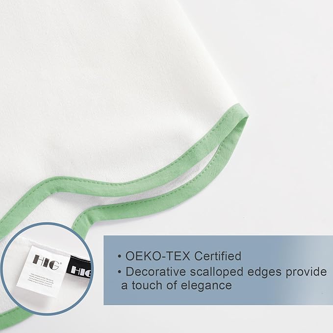 HIG Off-White Chic Full Bed Skirt - Easy Fit Scallop Edge Pleated Bedskirts, 14 Inch Drop Anti-Slip Dust Ruffle, Thick Fabric for Enhanced Privacy, Pre-Washed for Long-Lasting Use(N60022)
