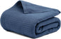 Salt Earth Organic Cotton Throw Blanket, King, 106"X92" Waffle Throws for Home, Bedrooms, Outdoor & Office Couch, Modern & Cozy Bed Room Decor Blankets,Lightweight All Season Western Blanket (Navy)