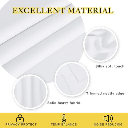 NICETOWN Bedroom Curtain Room Darkening Drapery 102 inches Length - Home Fashion Thermal Insulated Grommet Room Darkening Curtain for Living Room (White, 1 Panel, 52 x 102 inches)