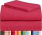 LuxClub 3 PC Twin XL Sheet Set, Deep Pockets Wrinkle Free Cooling Bed Sheets Hotel Bedding for Women, Men, Kids & Teens, Includes 1 Fitted Sheet, 1 Flat Sheet and 1 Pillowcase-Silky Soft Red