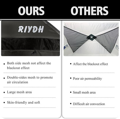 Bed Tent Bed Canopy Breathable 100% for Adult and Kids- Original Design Light Reduction 93% Sleeping Dream Tents Indoor Portable Big Space with String Light 3 Doors Twin Full Queen King Size