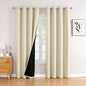 ChrisDowa 100% Blackout Curtains 80 inch Long for Bedroom with Black Liner, 2 Thick Layers Total Blackout Thermal Insulated Grommet Window Curtains 2 Panels Set (Light Beige, 52 x 80 Inch)