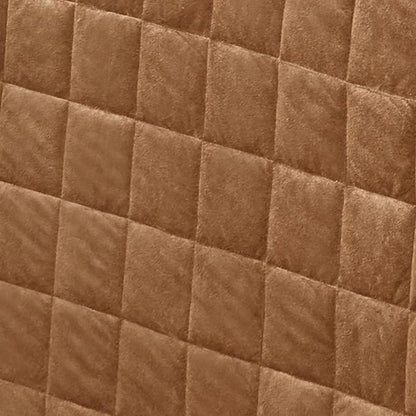 Touch of Class Camden Luxury Bedding | Neutral Camel Color | Classic Fitted Bedspread | Faux Suede Box Quilted Design | Designed 3 Piece Set Includes Full Bedspread and 2 Standard Shams