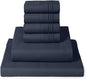 Mellanni California King Sheet Set - 6-Piece Iconic Collection Bedding, (Including 4 Pillowcases), 16-Inch Deep Pocket, Easy Care, Extra Soft, Cooling Sheets, Brushed Microfiber - Navy Blue