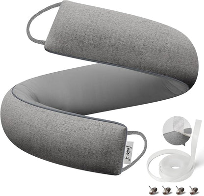 fowong Door Draft Stopper 30 Inch Weighted Under Door Noise Stopper Soundproofing Draft Guard Wind Blocker with Hook Tapes for Easy Install, Grey
