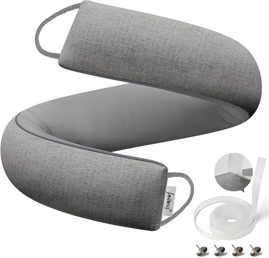 fowong Weighted Under Door Noise Stopper 40 Inch, Long Draft Stopper for Bottom of Door Soundproof Draft Guard, Gray
