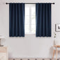 Deconovo Short Blackout Curtains for Small Windows, Thermal Insulated Rod Pocket and Back Tab Curtains, 42W x 45L Inch, Navy Blue, 2 Panels