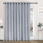 Macochico 100" Wx84 L Gray Blue Full Blackout Curtains for Sliding Door, Thermal Insulated Drapery for Living Room Bedroom Windows Patio Door, Modern Chenille Grommet Curtains with Tieback 1 Panel