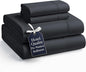 Casa Platino California King Sheets, 4 Piece Set, Pre-Washed Ultra Soft Bed Sheets Set, Brushed Microfiber California King Bedding Sets, California King Size Sheets with 15 inch Deep Pockets - Black