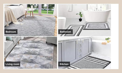 12-Pack Gripper for Rug for Hardwood Floors and Tiles: Double-Sided Reusable Rug Carpet Tape. Anti-Slip Tape Grips Area Rugs, Non-Slip Rug Pads Prevent Sliding, Curling, and Bunching (12 Rectangular)