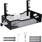 Large Under Desk Cable Management Tray - Heavy Duty Metal Cord Organizer with No Drill Installation for Office & Home Office Desks to Hide Wires & Power Strips (Black, XL)