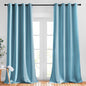 NICETOWN Room Darkening Curtains for Living Room, Grommet Window Treatment Thermal Insulated Solid Sound Reducing Drapes for Bedroom, Teal Blue, Set of 2, W52 x L102