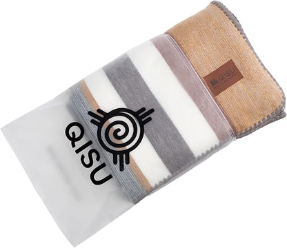 QISU Alpaca Wool Blanket Throw | Large, Beautiful, Warm, Variegated | 85 x 65 inches | Ultra-Soft, Hypoallergenic and Breathable | Non-Itchy or Scratchy Fabric (Pastel Grey Rocks & Creek)