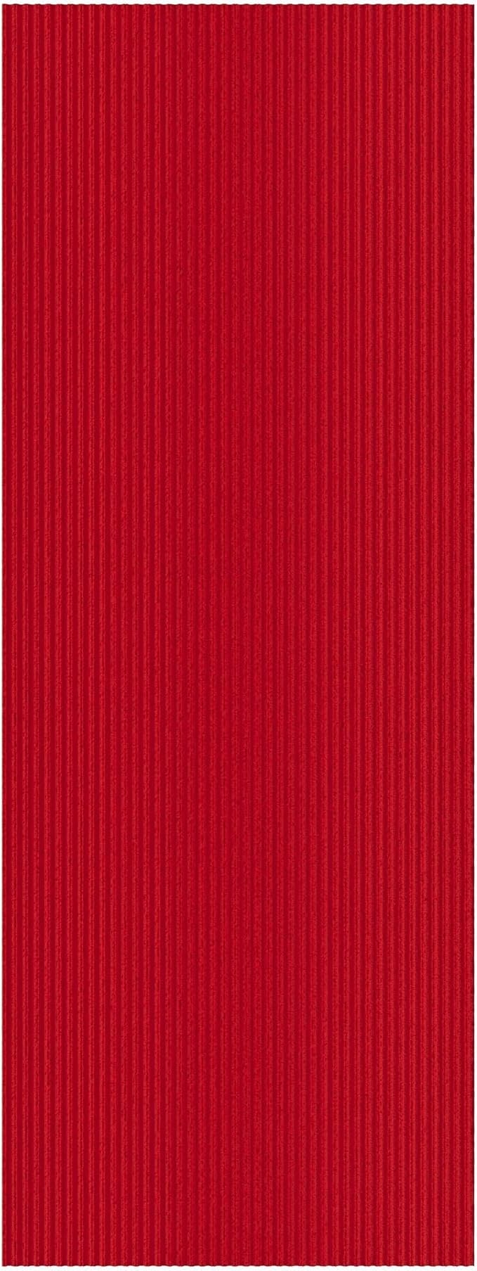 Ottomanson 2' x 21' Hallway Runner with Scraper Pile - Extra Durable Non-Slip Rug Mat for Indoor & Outdoor Use - Ideal for Kitchen, Entryway, Patio & Garage - High-Traffic Carpet, Red