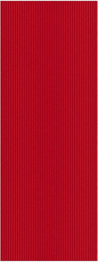 Ottomanson 2' x 23' Hallway Runner with Scraper Pile - Extra Durable Non-Slip Rug Mat for Indoor & Outdoor Use - Ideal for Kitchen, Entryway, Patio & Garage - High-Traffic Carpet, Red