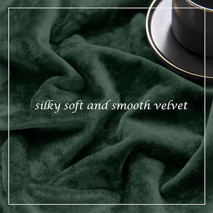 SMILETIME Forest Green Crushed Velvet Curtains 52x84 inch Luxurious Thermal Insulated Soundproof Drapes for Living Room Bedroom Office Soft and Durable Light-Filtering Window Treatments, 2 Panels