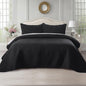 Oversized King Quilt Set 112"x106" – Soft Washed 3-Layer Lightweight California King Bedspread, Minimalist Nordic Design, All-Season Spring & Summer Quilt Set (1 Quilt + 2 Pillow Shams), Jet Black