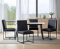 CIMOTA Black Modern Dining Chairs Set of 4, Leather Dining Room Chairs Upholstered Armless Guest Side Chair with Black Base for Dining Room/Kitchen, 4PCS
