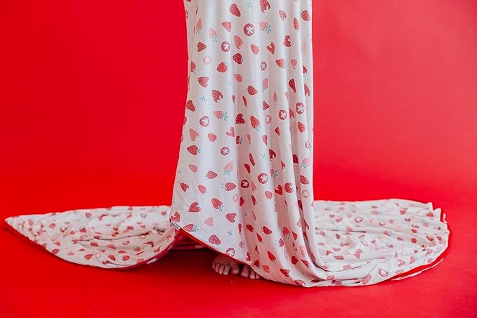 Copper Pearl Jumbo 3-Layer Baby Blanket: Soft Quilts for Boys & Girls | Breathable, Cozy Toddler Blanket | Newborn Quilt | 46x46 Premium Polyester/Rayon | Strawberry