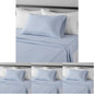 Amazon Basics Lightweight Super Soft Easy Care Microfiber 3 Piece Bed Sheet Set with 14-inch Deep Pockets - Twin, Dusty Blue Pinstripe,Printed (Pack of 4)