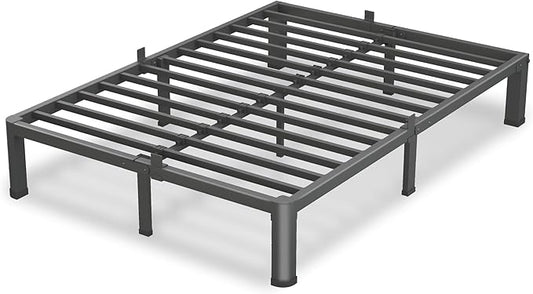7 Inch Full Size Bed Frame, 3500Lbs Heavy Duty Metal Platform with Round Corner Legs Mattress Slide Stopper, Steel Slat Support No Box Spring Needed, Noise Free, Non-Slip, Easy Assembly