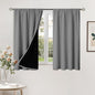 BGment 100% Blackout Curtains for Bedroom 54 Inch Length 2 Panels, Thermal Insulated Room Darkening Curtains Rod Pocket Soundproof Bedroom Living Room Window Curtains, Dove Grey, Each 42 Inch Wide