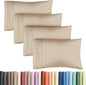 Queen Pillow Cases Set of 4 - Ultra Soft Hotel Quality Pillowcase Covers - Comfy, Cozy & Wrinkle Free - Shrinkage, Stain and Fade Resistant - Machine Washable Pillow Protectors - 4 Piece Set - Cream