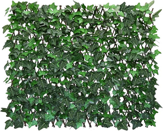 Sumery Expandable Fence Privacy Screen for Balcony Patio Outdoor,Decorative Faux Ivy Fencing Panel,Artificial Hedges (Single Sided Leaves) (1, Green-Ivy)