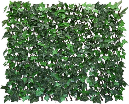 Sumery Expandable Fence Privacy Screen for Balcony Patio Outdoor,Decorative Faux Ivy Fencing Panel,Artificial Hedges (Single Sided Leaves) (2, Green-Ivy)