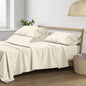 THREAD SPREAD Split King Sheets Sets for Adjustable Bed - 400 Thread Count 5 PC Sateen Split Sheet Set, Cooling Cotton Sheets, 2 Twin-XL Fitted Sheets, 16" Deep Pocket Split King Sheet (Ivory)