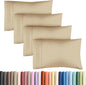 Queen Pillow Cases Set of 4 - Ultra Soft Hotel Quality Pillowcase Covers - Comfy, Cozy & Wrinkle Free - Shrinkage, Stain and Fade Resistant - Machine Washable Pillow Protectors - 4 Piece Set - Beige
