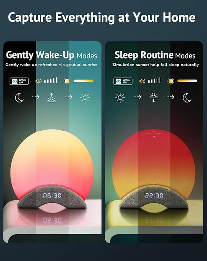 LaView Smart White Noise Machine,App Control Sleep Sound Machine Night Light 25 Relaxing Sounds and 8 Rhythm Modes,Sunrise Wake Up Light,Smart Alarm Clock for Kid/Adult, Ideal for Gift