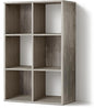 CAPHAUS Sturdy Room 11-Inch Cube Storage Organizer Shelf, with Thick Exterior Edge, Storage Shelf Divider w/Back, Bookcase, 6-Cube, Dark Grey