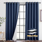 RYB HOME Dustproof Curtains for Large Window, Soundproof Thermal Insulated Blackout Curtains for Sliding Glass Door Furance Office Dorm Bedroom Living Room, Navy Blue, W62 x L95 inch, 2 Panels
