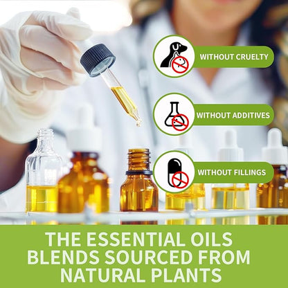 Essential Oil Blends, Essential Oils Set for Diffusers for Home, Well-Being Kit- Spearmint Tea, Calming, Dreams, Relaxing, Mood, Fresh Air Aromatherapy Oils for Humidifiers, Skin, 6x10ml