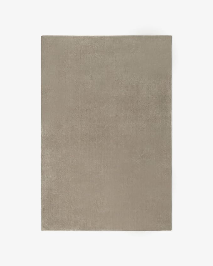 Hand-Tufted Wool Rectangle Area Rug – Soft Premium Wool Carpet for Living Room, Bedroom & Home Décor – 6X8 ft| Warm Grey – Durable, Non-Slip Backing, Handcrafted Rug