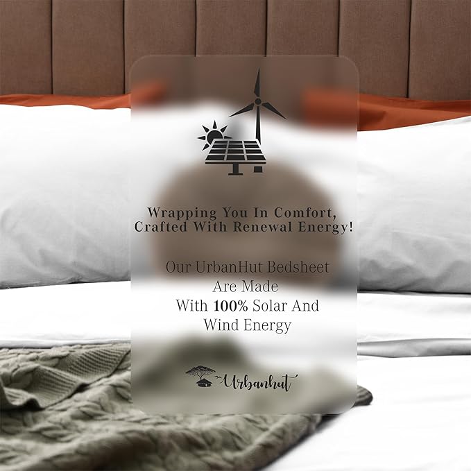 URBANHUT 800 Thread Count 100% Cotton Full Size Sheets, Luxury 4 Piece Full Bedsheets, Hotel Sheets Sateen Finish - Better Than Egyptian, 16" Elasticized Deep Pocket - White