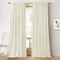 RYB Home White Velvet Curtains 90 inches - Room Darkening Energy Saving Curtain Panels Soft Luxury Privacy Window Covering for Living Room Studio Apartment, Cream White, W52 x L90 inches, 2 Panels