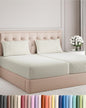 Split King Size 5 Piece Sheet Set - Comfy Breathable & Cooling Bed Sheets Set - Hotel Luxury Bedding for Women, Men, Kids, Teens, Boys & Girls - Deep Pockets, Soft and Wrinkle Free - Beige Stripes 2