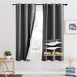 RYB HOME Soundproof Curtains for Bedroom, PM2.5 Particle Filter 100% Blackout Energy Saving Small Window Curtains for Baby Nursery Living Room Home Office, Grey, W 42 x L 63 inches, 2 Pcs