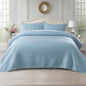 Kasentex KWX1804-BL Quilt Mini Set-Stone Washed-Super Soft Bedspread-Light Weight-White Down Alternative Microfiber Fill-Machine Washable-Solid Colors, Full/Queen + 2 Shams, Blue
