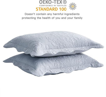 CHIXIN Microfiber King Pillow Shams Set of 2 - Decorative Pillow Covers - Dark Grey - Size (20" x 36")